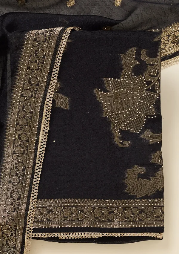 Black_Zariwork_Gold_Dola_Silk_Unstitched_Salwar_Suit