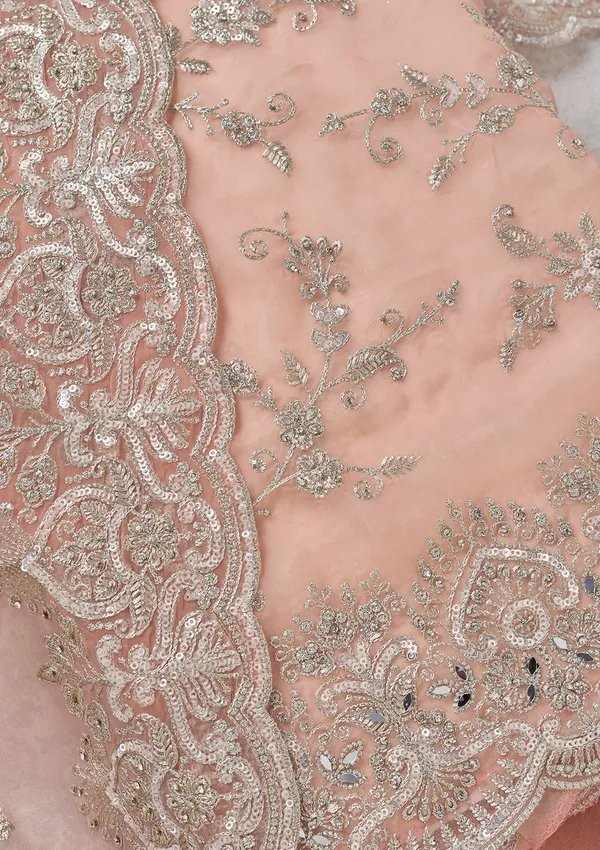 Peach_Threadwork_Tissue_Unstitched_Salwar_Suit