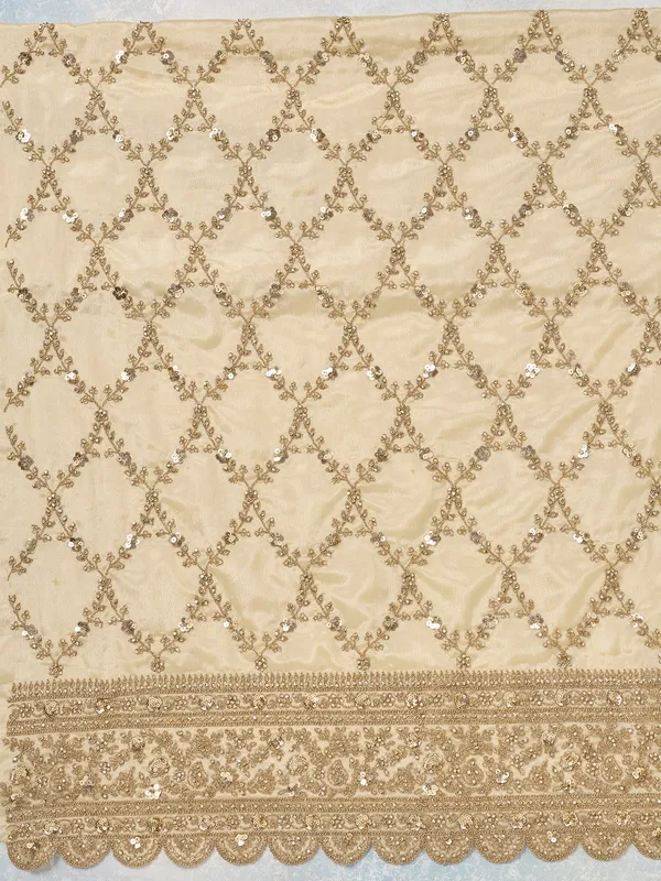 Cream_Zariwork_Gold_Chinon_Unstitched_Salwar_Suit