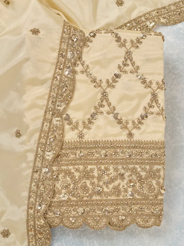 Cream_Zariwork_Gold_Chinon_Unstitched_Salwar_Suit