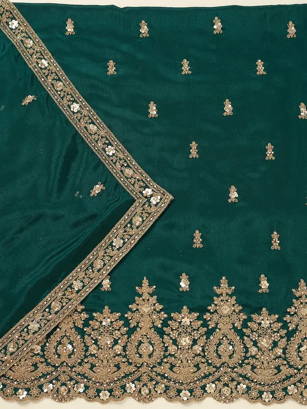 Peacock_Green_Zariwork_Gold_Chinon_Unstitched_Salwar_Suit