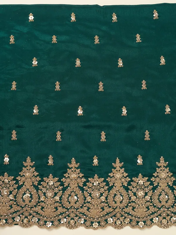 Peacock_Green_Zariwork_Gold_Chinon_Unstitched_Salwar_Suit