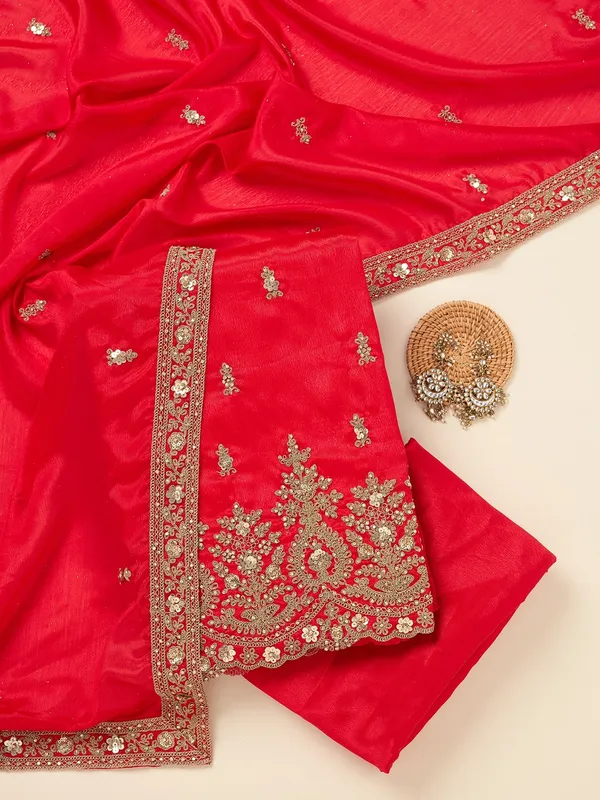 Red_Zariwork_Gold_Chinon_Unstitched_Salwar_Suit