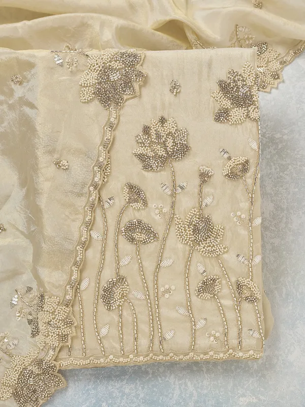 Beige_Cutdana_Tissue_Unstitched_Salwar_Suit