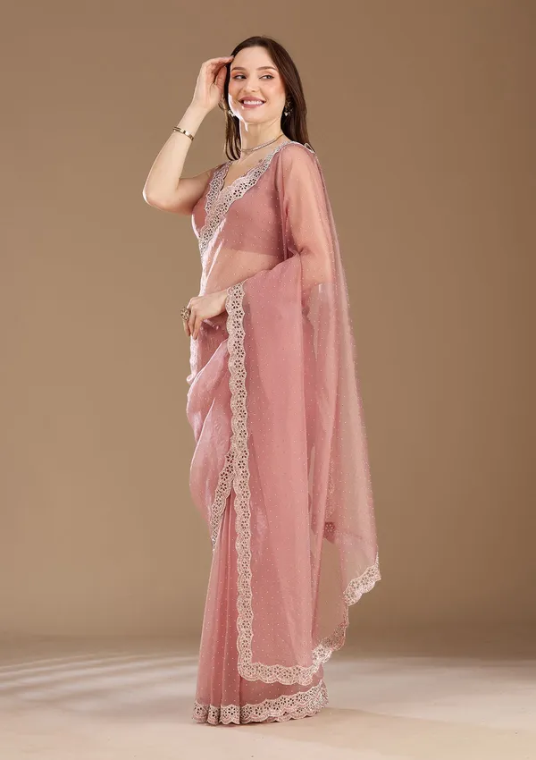 Lavender_Sequins_Net_Saree