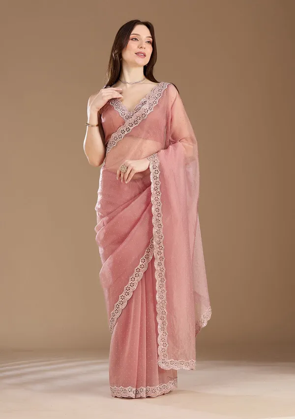 Lavender_Sequins_Net_Saree