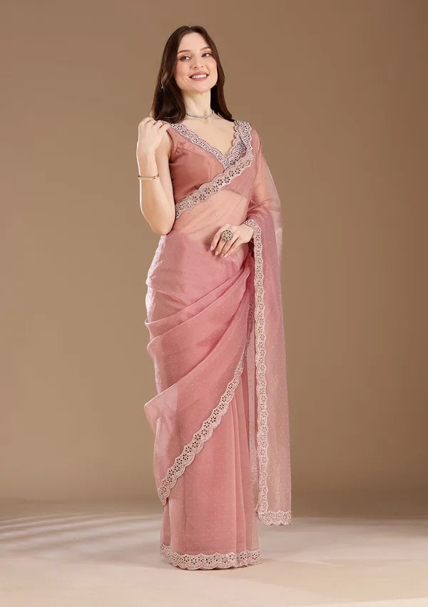 Lavender_Sequins_Net_Saree