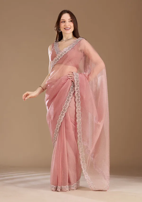 Lavender_Sequins_Net_Saree