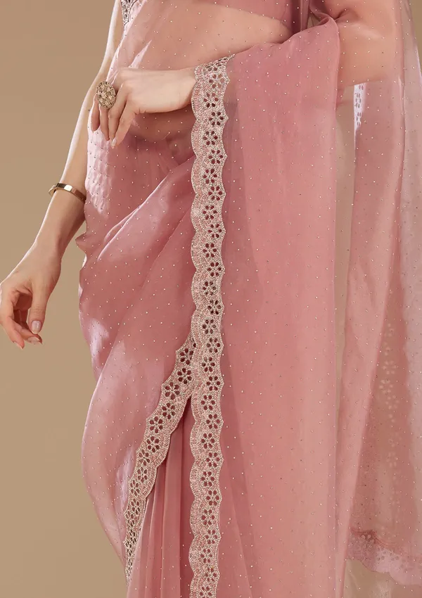 Lavender_Sequins_Net_Saree