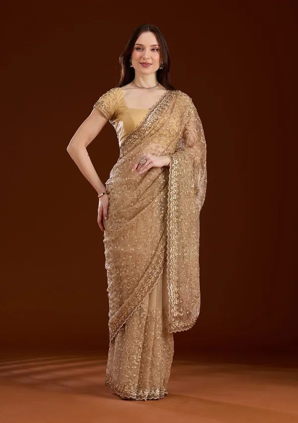 Gold_Sequins_Net_Saree