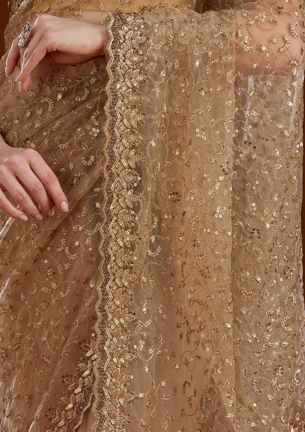 Gold_Sequins_Net_Saree