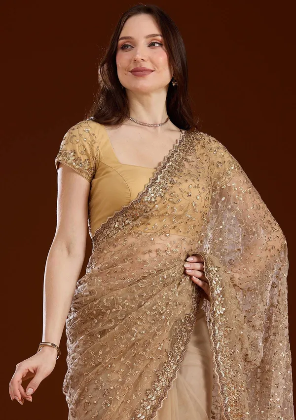 Gold_Sequins_Net_Saree