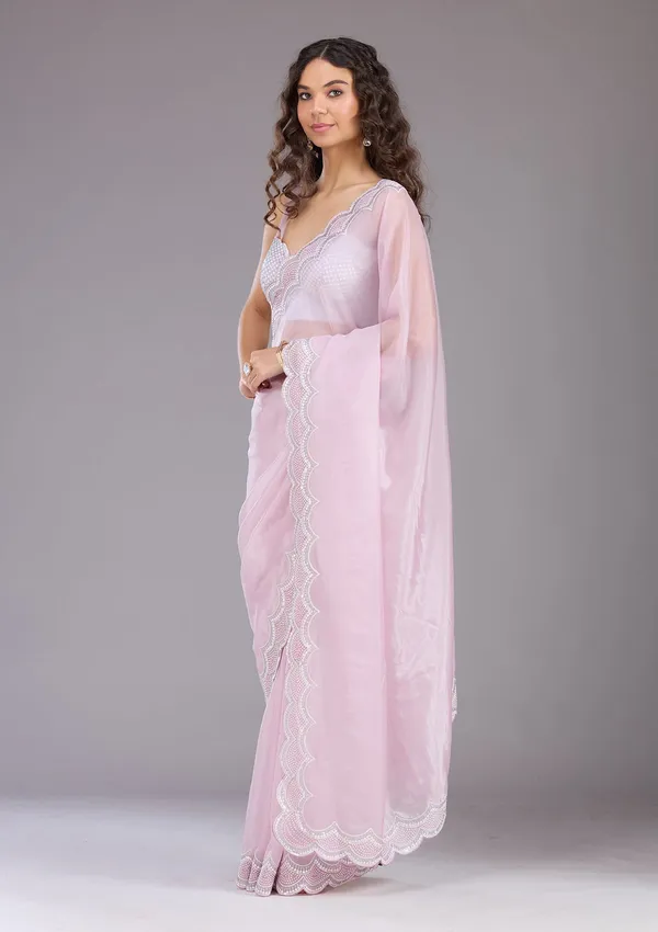 Lavender_Sequins_Organza_Saree