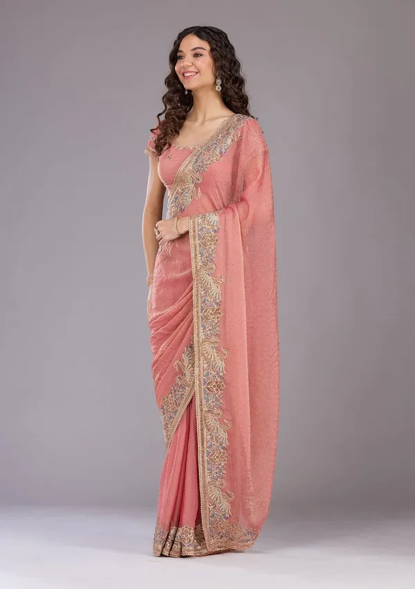 Onion_Pink_Stonework_Gold_Tissue_Saree