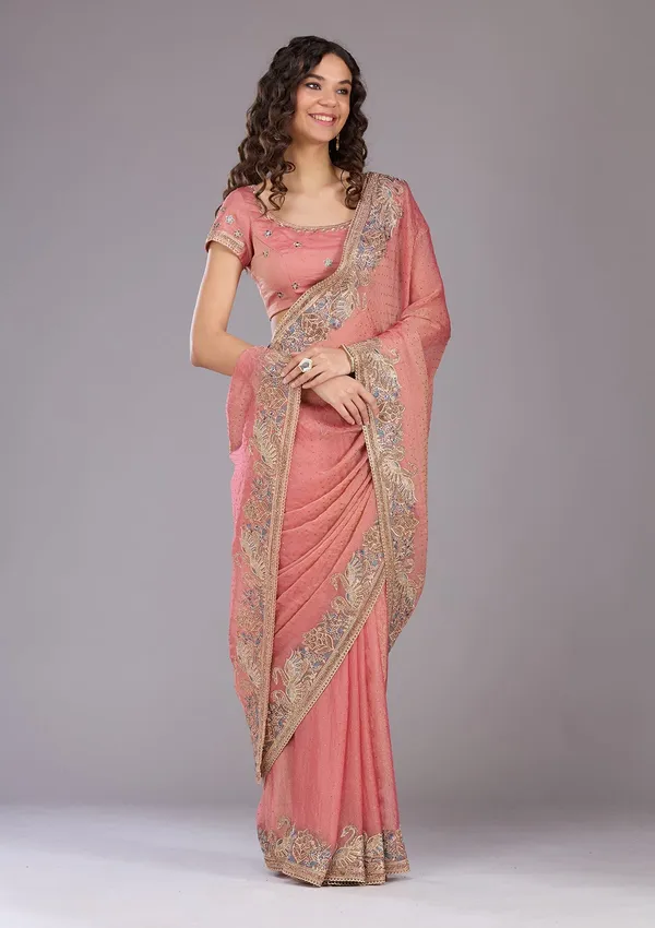 Onion_Pink_Stonework_Gold_Tissue_Saree