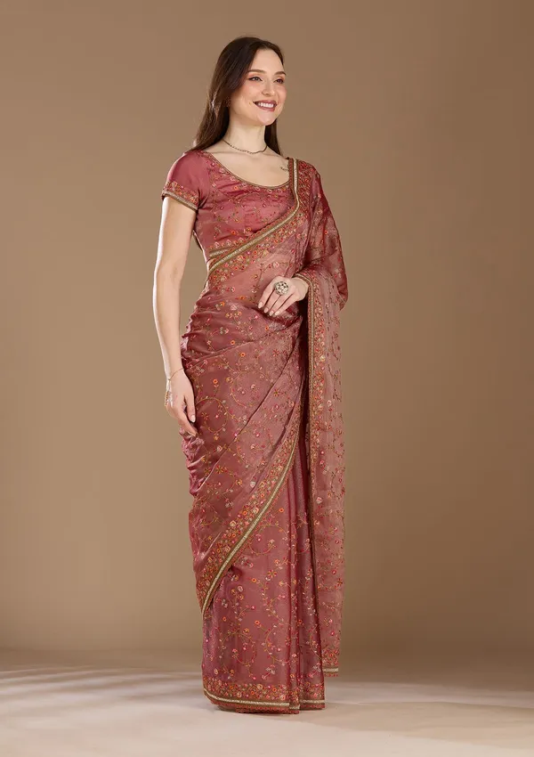Rani_Pink_Stonework_Gold_Tissue_Saree