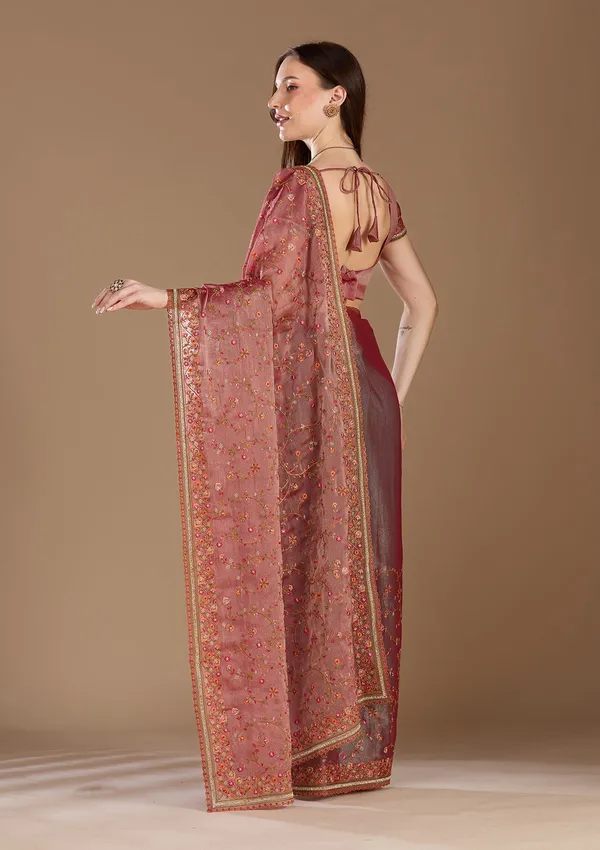 Rani_Pink_Stonework_Gold_Tissue_Saree