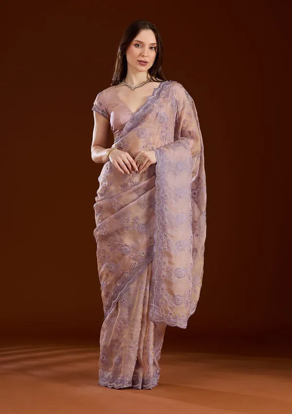 Lavender_Threadwork_Tissue_Saree