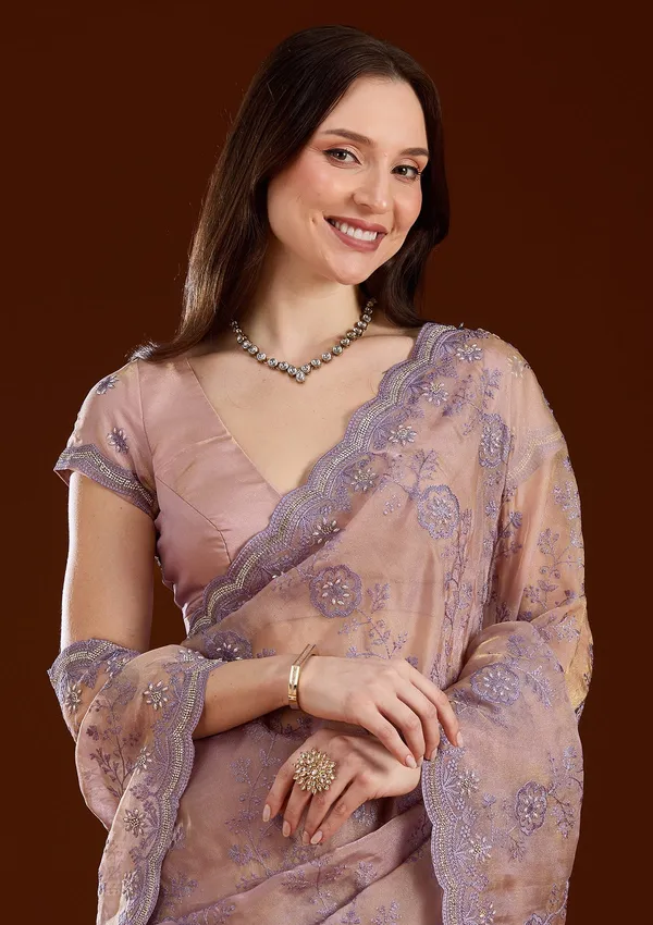 Lavender_Threadwork_Tissue_Saree