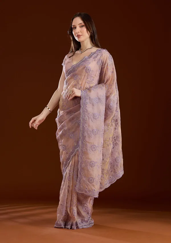 Lavender_Threadwork_Tissue_Saree