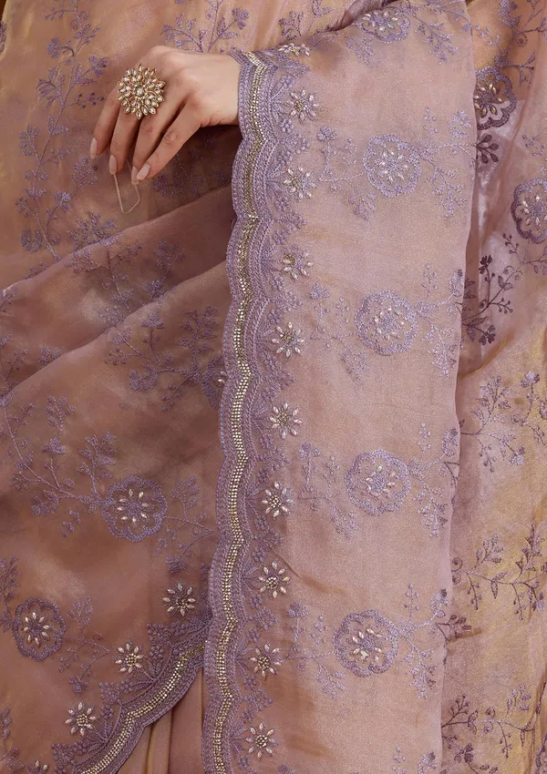Lavender_Threadwork_Tissue_Saree