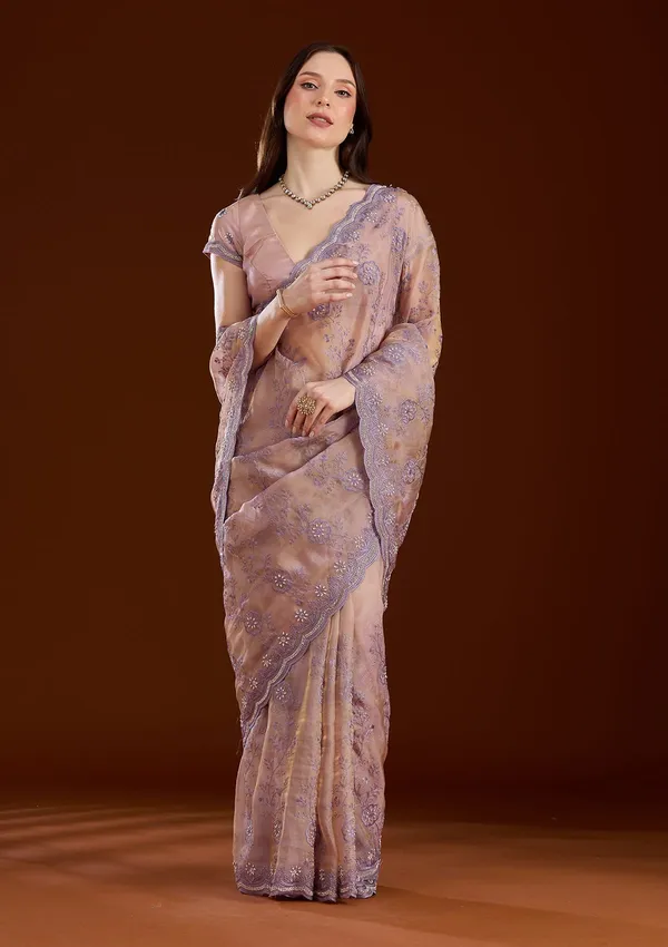 Lavender_Threadwork_Tissue_Saree