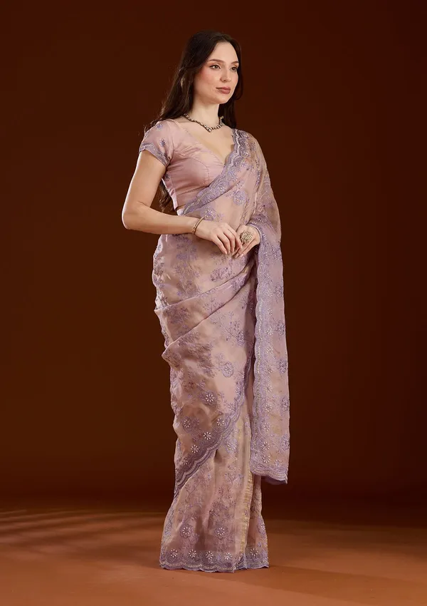 Lavender_Threadwork_Tissue_Saree