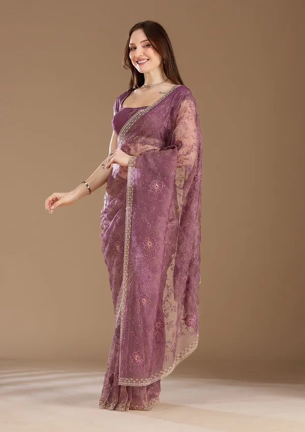 Purple_Threadwork_Tissue_Saree