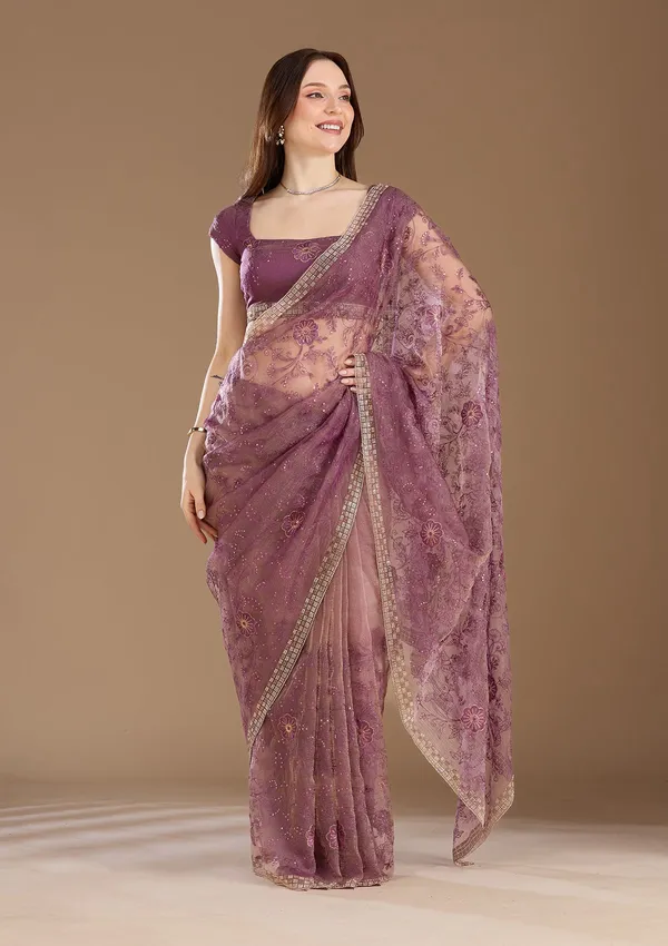 Purple_Threadwork_Tissue_Saree