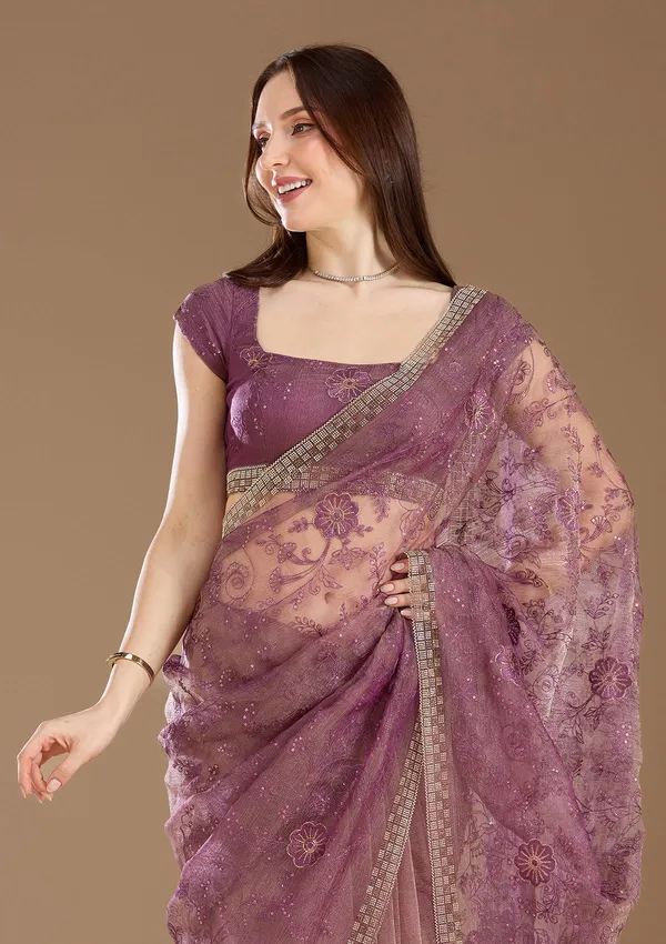 Purple_Threadwork_Tissue_Saree