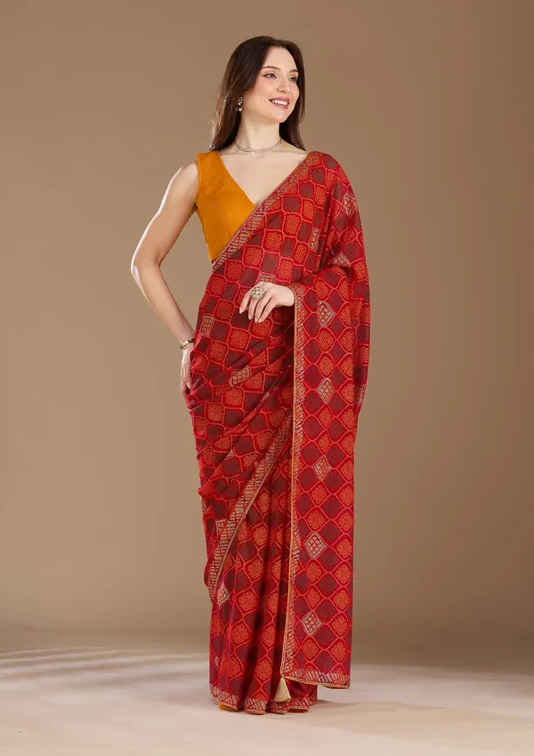 Red_Stonework_Gold_Georgette_Saree
