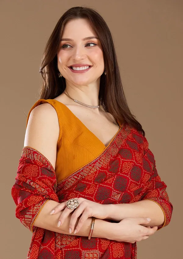 Red_Stonework_Gold_Georgette_Saree