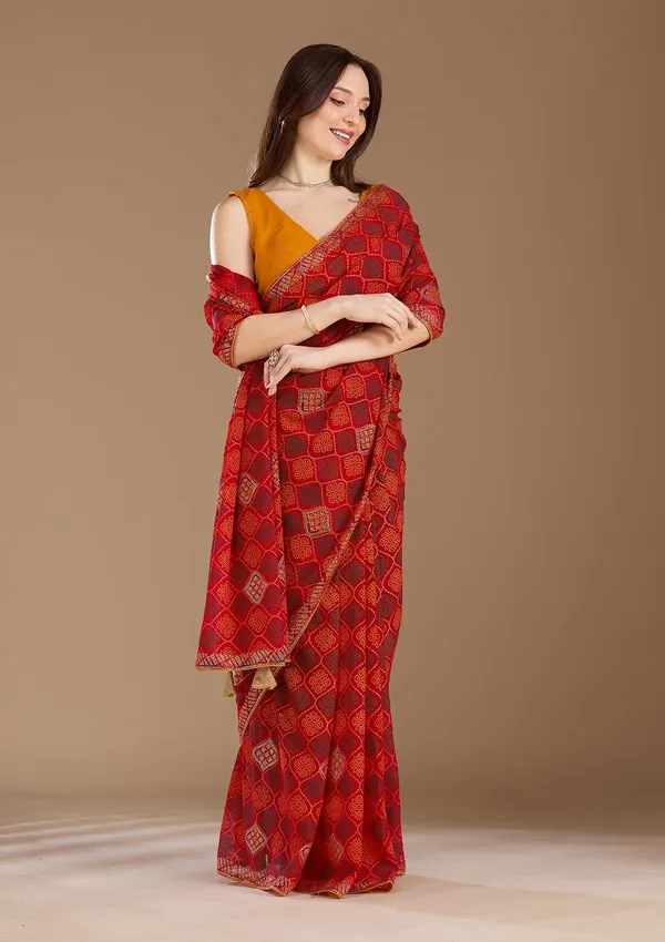 Red_Stonework_Gold_Georgette_Saree