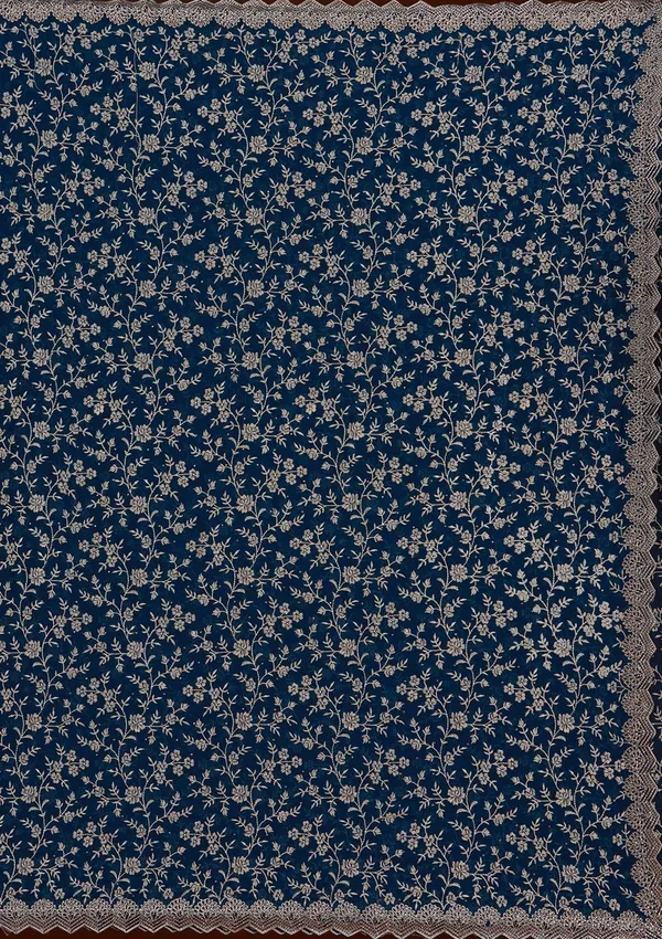 Peacock_Blue_Zariwork_Silver_Georgette_Saree