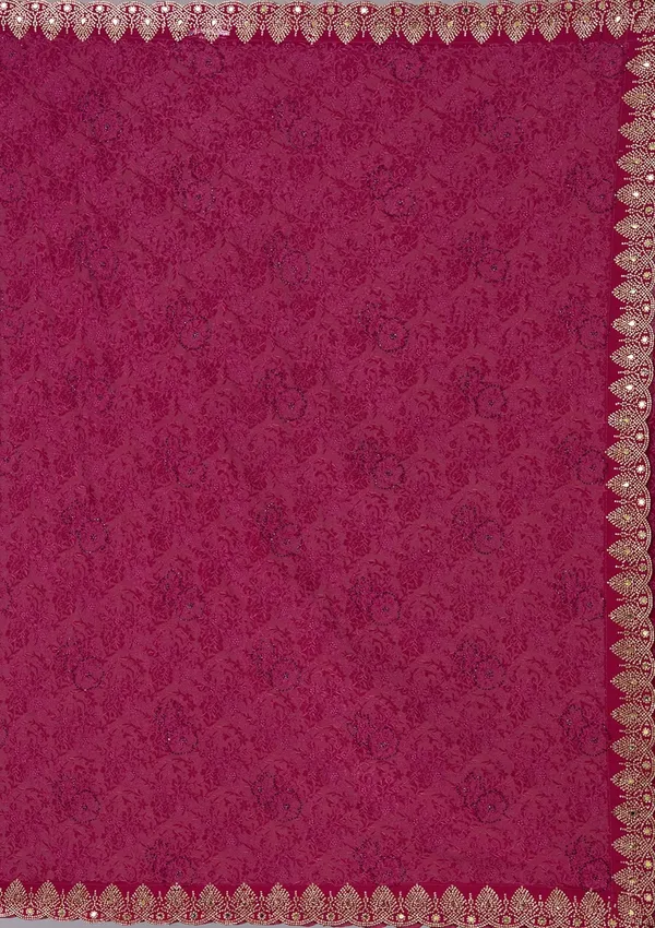Wine_Threadwork_Georgette_Saree