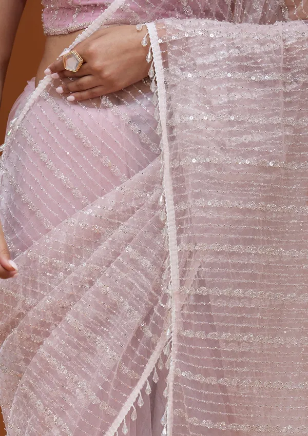 Baby_Pink_Sequins_Net_Saree