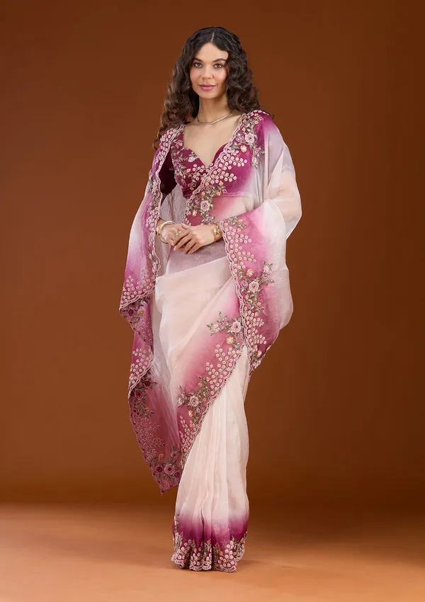 Cream_Threadwork_Tissue_Saree
