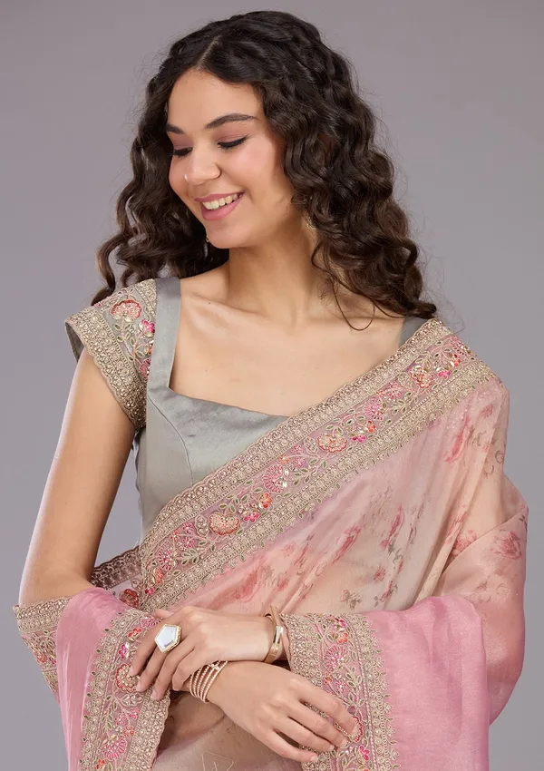 Baby_Pink_Sequins_Organza_Saree