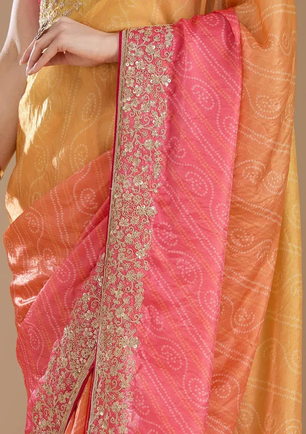 Rani_Pink_Cording_Chiffon_Saree