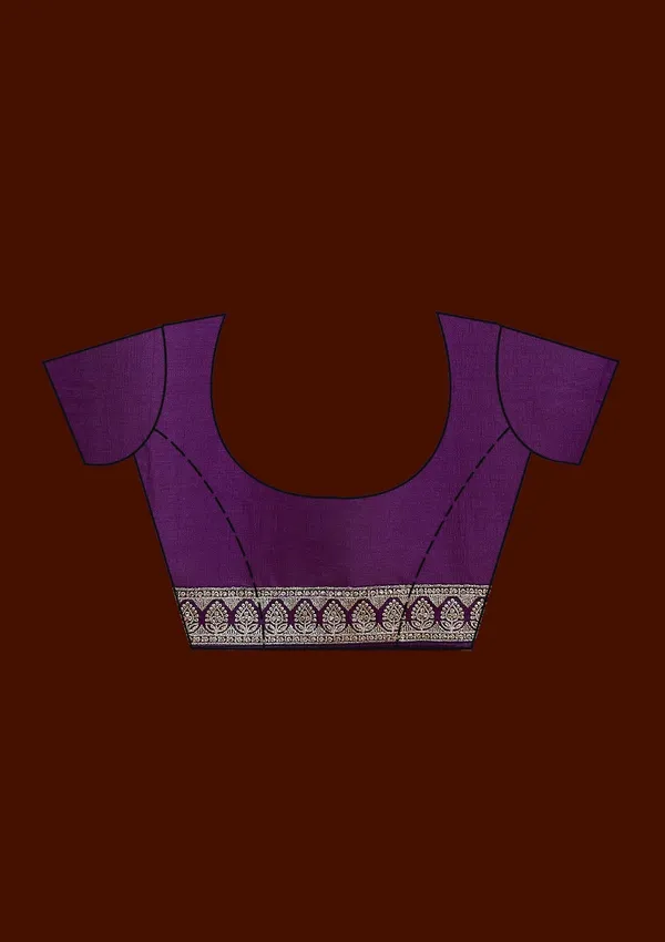 Purple_Zariwork_Silver_Soft_Raw_Silk_Saree
