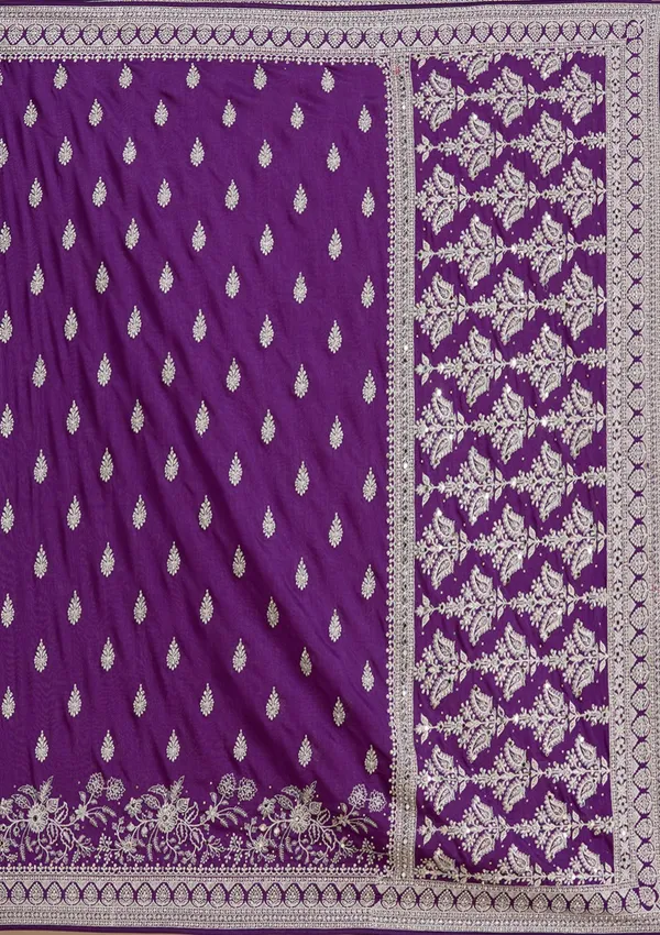 Purple_Zariwork_Silver_Soft_Raw_Silk_Saree