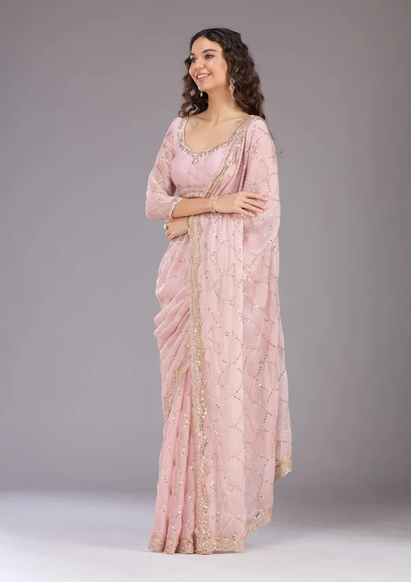 Pink_Sequins_Tissue_Saree