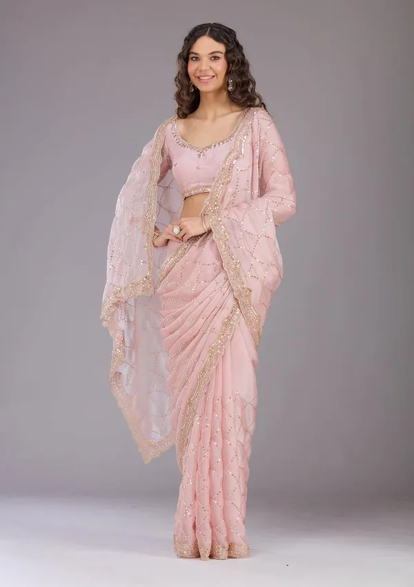 Pink_Sequins_Tissue_Saree