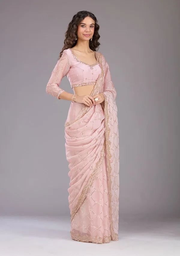 Pink_Sequins_Tissue_Saree