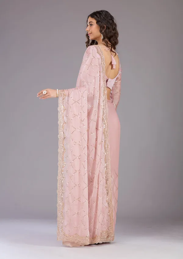 Pink_Sequins_Tissue_Saree