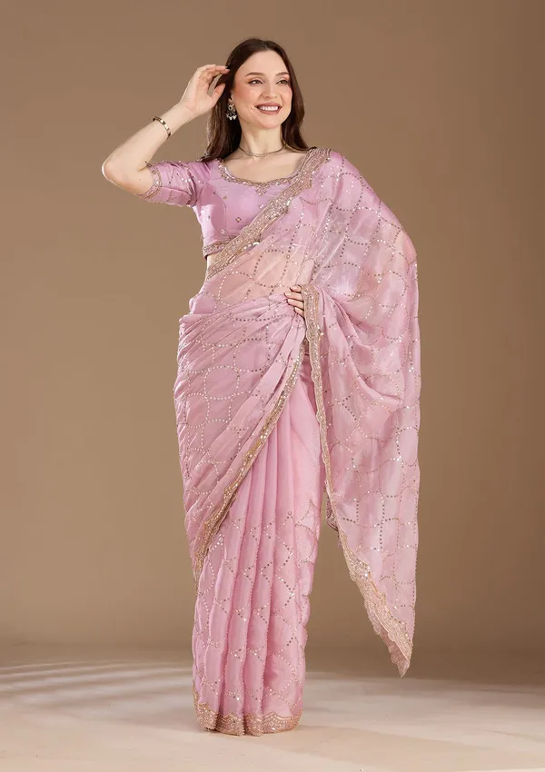 Light_Lavender_Sequins_Tissue_Saree