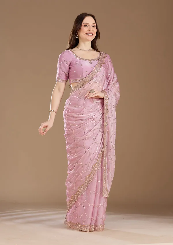 Light_Lavender_Sequins_Tissue_Saree