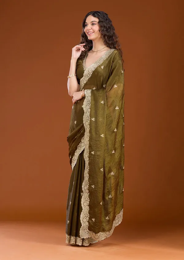Mehendi_Zariwork_Gold_Tissue_Saree