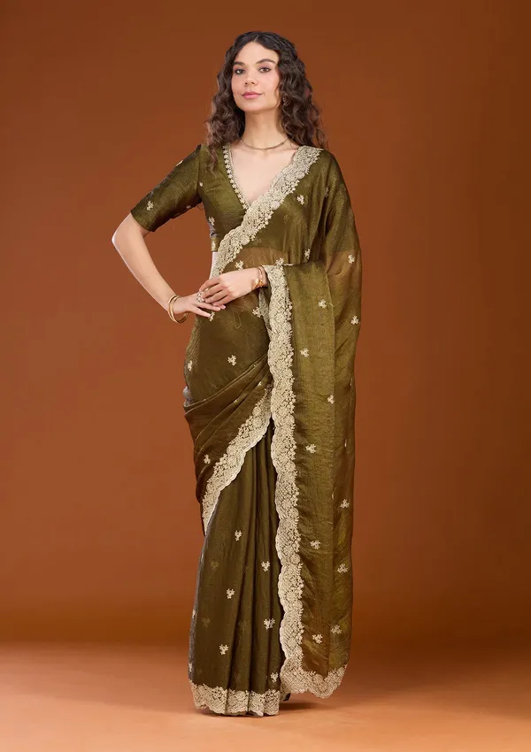 Mehendi_Zariwork_Gold_Tissue_Saree