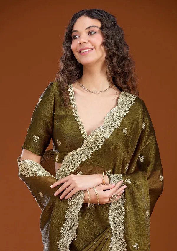Mehendi_Zariwork_Gold_Tissue_Saree